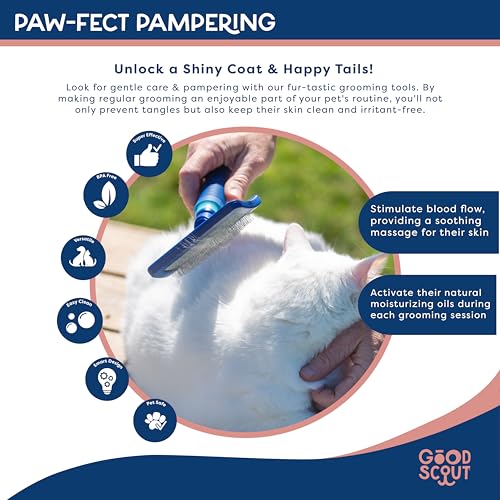 Good Scout Slicker Brush, Best Deshedding Tool for Dogs & Cats, Gentle, Safe & Effective Pet Grooming Tool for Long & Short Haired Animals - style: Slicker Brush