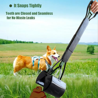 ienjoyed 2-Pack Pooper Scooper for Large Small Dogs Heavy Duty, 32" Long Handle Poop Scoop for Yard, Grass, Gravel, Dog Poop Grabber with High Strength Material and Durable Spring - size: 32 inches(2-Pieces)