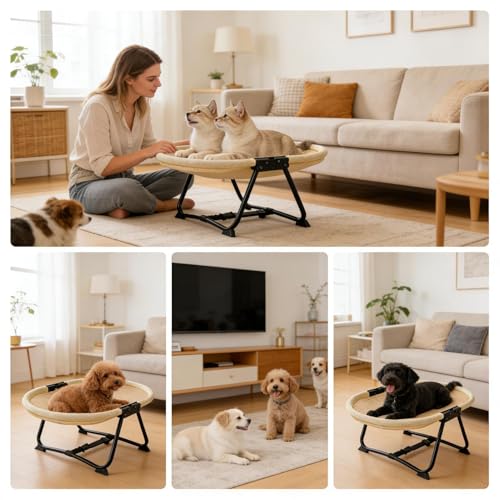 Non Slip Raised Dog Sleeping Cot - Stable Elevated Design System, Anti Slip Frame Support Structure, Breathable Durable Fabric Build | Raised Dog Bed for Pets Resting Sleeping and Relaxing Du - color: C c