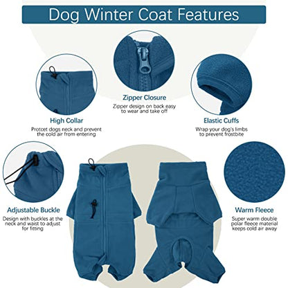 ROZKITCH XS Dog Winter Coat, Pet Windproof Warm Cold Weather Jacket Vest Cozy Jumpsuit Apparel Outfit Clothes for Small Medium Large Dog Walking Sleep XS - color: Turquoise, size: XS