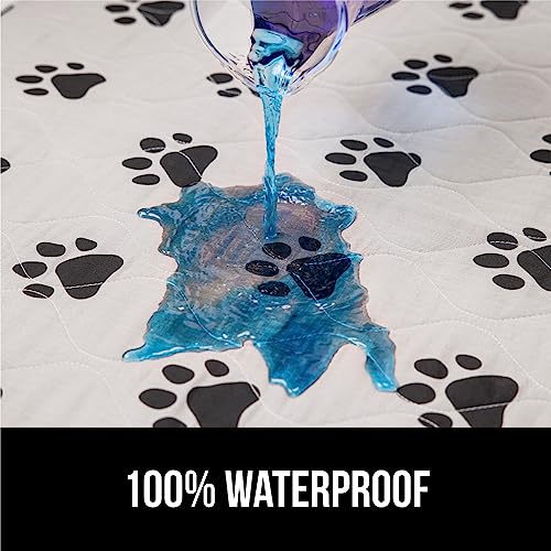 GORILLA GRIP Reusable Puppy Pads Slip Resistant Pet Crate Mat and Airline Travel Cat Carrier Bag, 28x18 Washable Absorbing Pad Paw Gray, Breathable Mesh Pet Travel Bag Gray, 2 Item Bundle