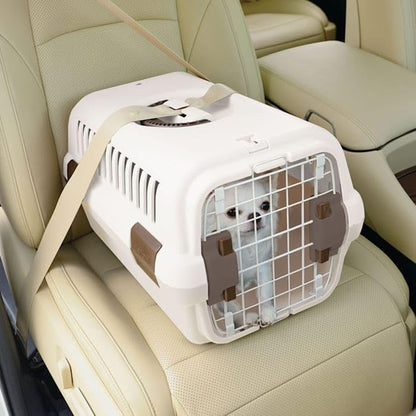 Richell USA - Pet Travel Carrier Small (80027) (White and Beige)