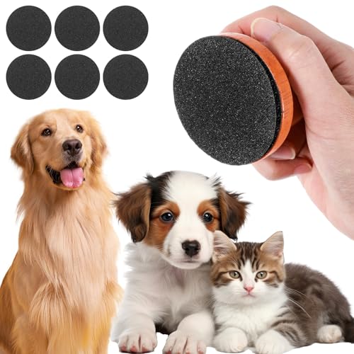 CIATBYYJ Dog Nail File with 6Pcs Replaceable Filing Disc, Dog Scratch Board for Safe and Easy Nail Care, Dogs Nails Scratch Board Ensures Smooth and Healthy Nails for Dogs and Cats