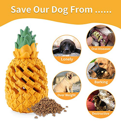 Pineapple Dog Toys for Large Dogs Puppy, Dog Chew Toys for Small Medium Dogs to Keep Them Busy, Interactive Dog Toys Tough Dog Puzzle Toys Treat Dispensing Durable Dog Dental Chew - size: Large 6.3IN