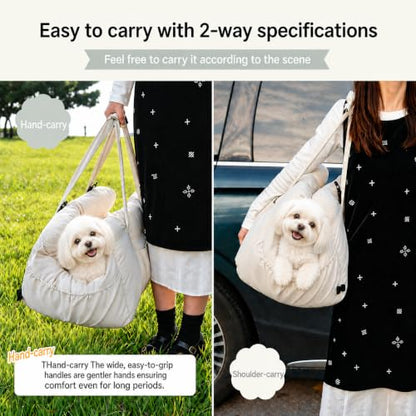 Pet Car Seat Box, Dog Booster Car Seat for Small Dogs Up to 25 lbs, Anti-Escape Safety Leash, Waterproof Washable Cover, Travel Carrier Bed