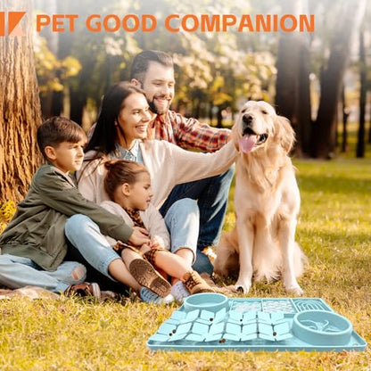 Lick Mat for Dogs Includes Brush and Scraper, Snuffle Mat Silicone Anti-chocking Pet Dish, Non-Slip Dog Licking Bowl Interactive Entertainment Puzzle Toy Mint Green - color: Mint Green
