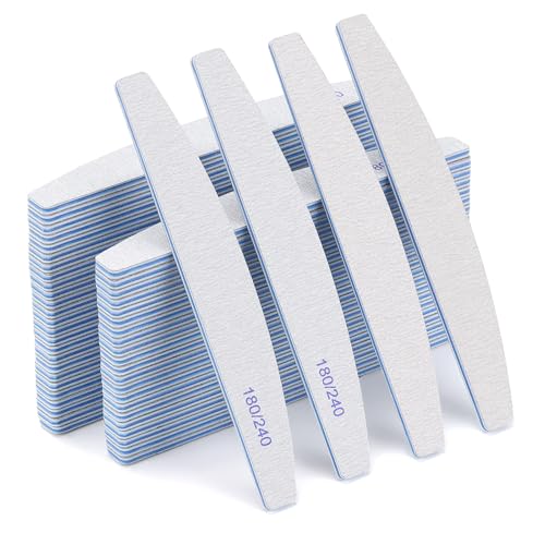 50 Pieces 180/240 Grit Nail Files for Natural Nails, Fingernail Files Double Sided Emery Boards for Nails - size: 50 Count(180/240 Grit)
