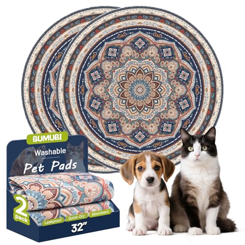 Washable Pee Pads for Dogs,2 Pack Super Absorbent Reusable Puppy Training Pads 32inch, Leak-Proof & Non-Slip,for Potty Training,Whelping,Crate & Playpen - size: 32x32in(Pack of 2)