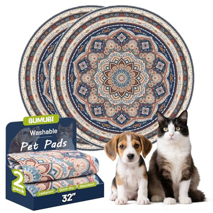 Washable Pee Pads for Dogs,2 Pack Super Absorbent Reusable Puppy Training Pads 32inch, Leak-Proof & Non-Slip,for Potty Training,Whelping,Crate & Playpen - size: 32x32in(Pack of 2)