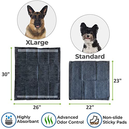 Alpha Paw - Magic Dog & Puppy Pee Pads - Puppy Pads with Charcoal, Extra Thick 6 Layers + Gel Tech Absorbs 6 Cups, Advanced Quick-Dry Indoor Wee Wee Pads for Dogs Training - XL Dog Pads 26”x30” 40 CT