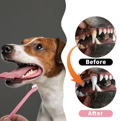Mozeat Lens 8 Pack Small Dog Toothbrush Cat Toothbrush Pet Toothbrush Mini Head Soft Dog Cat Tooth Brush for Sensitive Puppy, Kitten, Cats & Small Breed Dogs, Portable Travel Friendly and Easy to Use