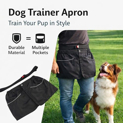 Dog Trainer Apron Shorts, Waterproof Polyester, Large Capacity Pockets - Scratch Protection, Durable Fabric, Ideal for Training Activity and Outdoor Use