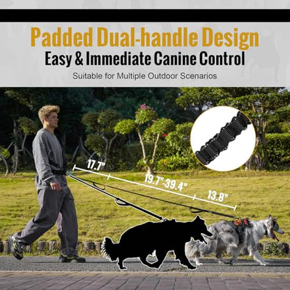 OneTigris Hands Free Dog Leash, Waist Leash for Dog Walking with Detachable Chest Bag, Thickened Mesh Lumbar Support and Durable Bungee Straps, Running leashs for Medium Large Dogs