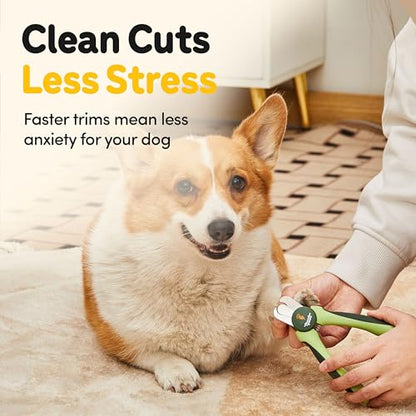 LED Dog Nail Clippers with Light Illumination, Trimmers with Protective Guard, Safety Lock and Nail File - Suitable for Large and Small Dogs & Cats (Green) - color: Green, size: Medium-Large (LED)