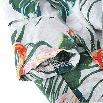 Tangpan Summer Pet Daisy Hawaiian Beach Plaid Print Shirts Clothes for Dog S09 White S - color: Y White, size: Small