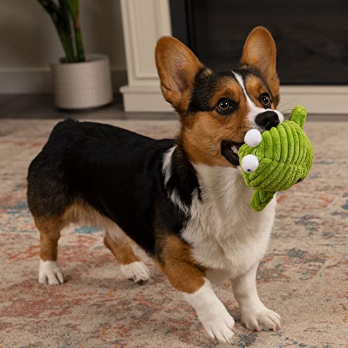 goDog PlayClean Germs Squeaky Plush Dog Toy with Odor-Eliminating Essential Oils, Chew Guard Technology - Green, Large - color: PlayClean - Germs Monster (Green), size: Large