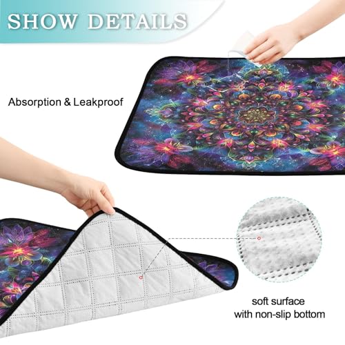 Qilmy Mandala Pet Mat, Waterproof Reusable Dog Training Pad Anti-Slip Pet Creat Pad for Small Medium Large Dogs and Cats - size: Smallx3