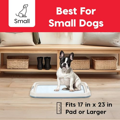 IRIS USA Pee Pad Holder for Dogs and Puppies, Potty Training Tray with Secured Latches, Non-Skid Feet, Leak Protection, Easy Clean Surface, Fits 17"x 23" Puppy Pads Size, Blue - color: Blue, size: 17" x 23"
