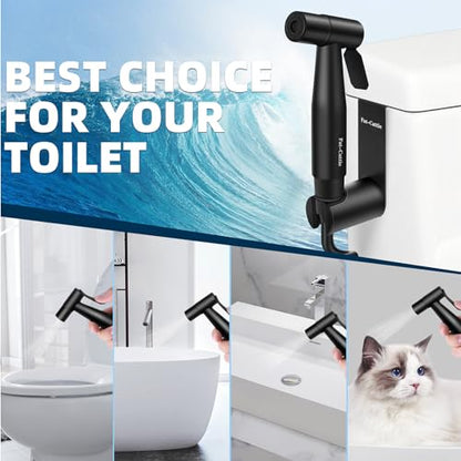 Handheld Bidet Sprayer for Toilet,Bathroom Spray with G1/2,Black | Suitable for personal hygiene cleaning, bathroom cleaning, pet bathing, mop cleaning, etc. - color: Black