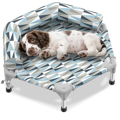 Orthopedic Dog Bed - Beds Bolster,Cooling Elevated Dog Beds with Metal Frame,Raised Dogs Bed,Easy to Assemble,Up to 50 lbs,Small (24.5" L x 24.5" W x 6.7" Th) - size: Bolster S