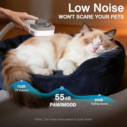 Dog Grooming Vacuum, 13000Pa & 2L Dust Cup & <55dB, 5-in-1 Self-Cleaning Pet Hair Vacuum with Spray Brush for Shedding, Quiet Deshedding Kit for Dogs Cats - color: Off-white
