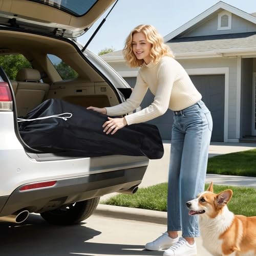 Magshion Compact Pet Stroller for Small-Medium Dogs/Cats up to 22lbs, 4-Wheel Lightweight Umbrella Shaped Portable Puppy Travel Jogger with Breathable Mesh, Cup Holder & Rear Storage, Navy Blue - color: Navy Blue, style: Up to 22 lbs