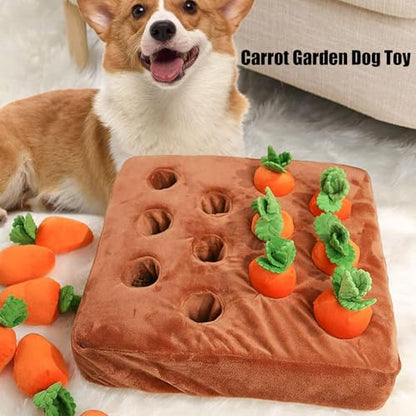 Carrot Dog Toy, Snuffle Mat for Dogs Toy Carrot, Interactive Carrots Dog Plush Puzzle Toys,Carrot Garden Dog,Dog Carrot Toys Pet Stress Relief with 12 Carrots