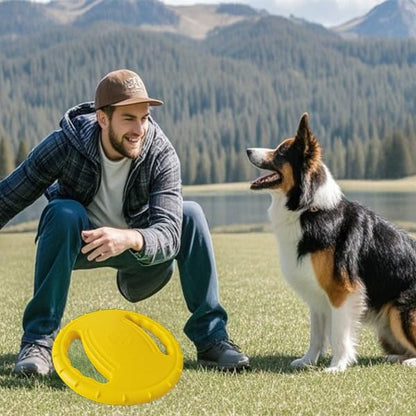 Soft Dog Flying Discs Beach Accessories, Float Outdoor Puppy Flyer Pull Loop Tug Disk Water Swimming Pool Lawn Yard Animal Activity Training Sports Gift- Upgrade Dog Fun Game Toys