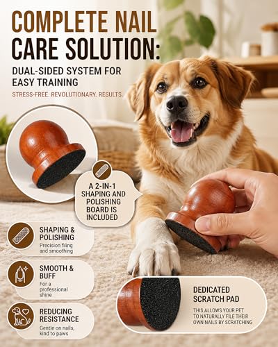 Dog Nail File,6 Pcs Replaceable Filing Disc Pet Nail Files Board,Dog Scratch Board for Safe and Easy Gentle Pet,Nail Care Tool for Dogs and Cats