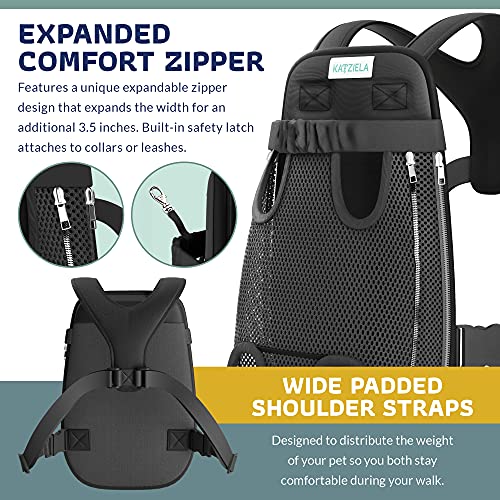 Dog Carrier Front Pack - Pet Cat and Dog Front Carrier - Puppy Backpack Carrier for Small Dogs - Harness and Carrying Holder Pouch for Travel, Hiking, Bike - Adjustable Leg Out Design (Medium) - color: Medium