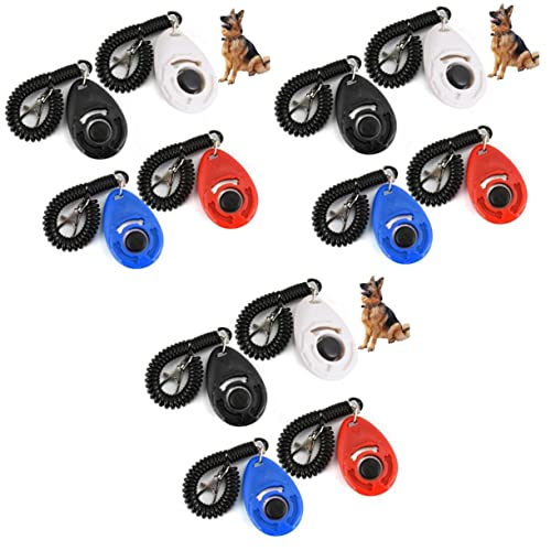 FOMIYES 12pcs Professional Dog Clicker Big Button Training Tool Wrist Strap Pet Training Clickers for Quick and Easy
