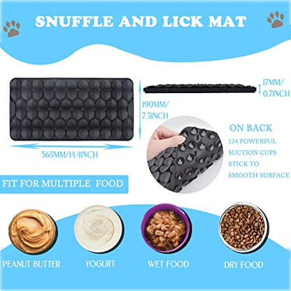 Silicone Snuffle Mat for Dogs Slow Feeder Lick Mat with Suction Cups Dogs Sniff Mat Dogs & Cats Entertainment Toys for Boredom(Black) - color: Black
