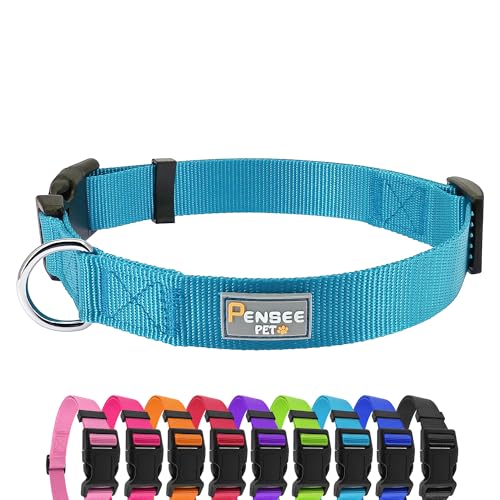 Dog Collar Light Blue Basic Dog Collars with Breathable Quick Release Nylon Pet Collar for Puppy Small Medium Large Dogs Boy - color: Light Blue, size: X-Small,Neck 8-10.5"(Pack of 1)