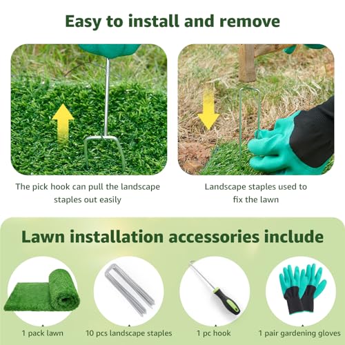 LOOBANI Synthetic Artificial Turf Roll, Artificial Grass for Dog Potty with Drainage Holes, Fake Grass Rug for Garden Landscape Balcony Patio Backyard Decoration, 4 Feet x 6 Feet - size: 4 Feet x 6 Feet