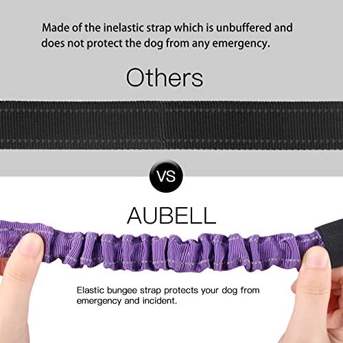 AUBELL Dog Seat Belt for Car,Updated 3-in-1 Adjustable Reflective Bungee Heavy Duty Dog Car Harness Tether with Clip Hook Latch & Buckle,Swivel Zinc Alloy Carabiner,Purple - color: Purple