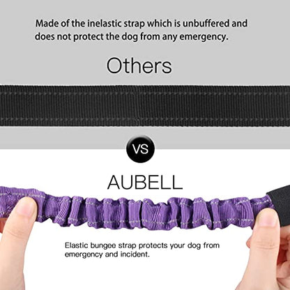 AUBELL Dog Seat Belt for Car,Updated 3-in-1 Adjustable Reflective Bungee Heavy Duty Dog Car Harness Tether with Clip Hook Latch & Buckle,Swivel Zinc Alloy Carabiner,Purple - color: Purple
