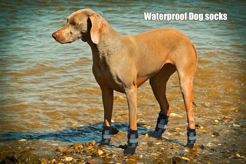 VALFRID Waterproof Grip Dog Shoes,Anti-Slip Dog Socks Boots,Zipper Dogs Booties Paw Protectors for Hardwood Floor,Indoor and Outdoor for Small Medium Large Dogs Black - size: Size 7