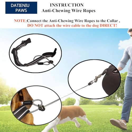 16FT Retractable Dog Leash for Medium Dogs up to 44lbs with Chew Proof Steel Wire Extender, Lightweight, Durable & Safe One-Hand Operation Blue M - color: Blue, size: Medium