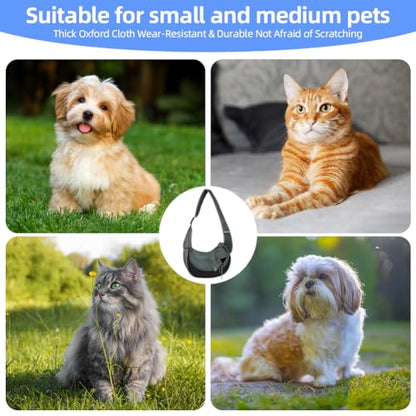 Dog Sling Carrier, Mesh Breathable Puppy Sling with Soft Adjustable Widen Padded Strap, Hand-Free Dog Purse Carriers for Small Dogs Cats, Pet Carrier Backpack for Travel Outdoor, Black - color: Single Bag-Black-Large