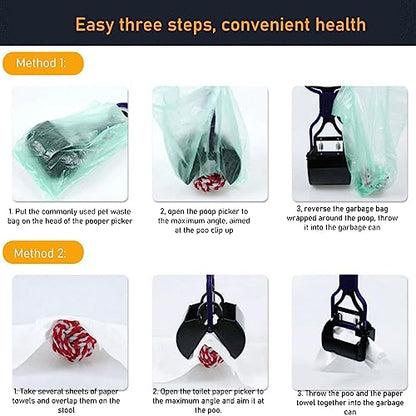 Pet Pooper Scooper Multipurpose Long Handle High Strength Folding Portable Dog Poop Scooper for Outdoor (Green)