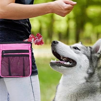 STMK Dog Treat Pouch Dog Clicker Training Kit, Dog Training Treat Pouch Dog Clicker for Training, 3 Ways to Wear Easily Carries Treat Pouches for Pet Training (Pink) - color: Pink