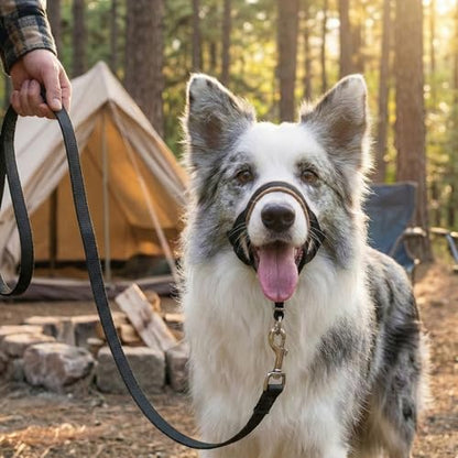 Dog Muzzle,Adjustable Loop Pets Muzzle Soft Leather Protect Skin Puppy Muzzles Prevent Biting Chewing Barking Allow Panting Drinking,Not Include Dog Collar (Khaki, Small) - color: Khaki, size: Small