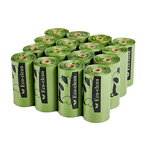 ECO-CLEAN Poop Bags Biodegradable, 16 Rolls/240 Bags, Dog Waste Bags, Unscented, Leak-Proof, Easy Tear- Off - color: 16 Rolls/240 Bags