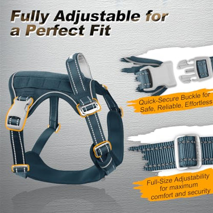 BARKBAY Service Dog Vest Tactical Dog Harness Medium Large Sized Dog No Pull Adjustable Dog Harness Reflective K9 Working Training Easy Control Military Molle System(Legion Blue,S) - color: Legion Blue, size: Small