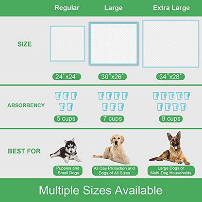 DEEP DEAR Extra Large Dog Pads 30"x26" 30 Count, Thicker Puppy Pads for Potty Training, Super Absorbent Pee Pads for Dogs, Leak-Proof Dog Pee Pads for Puppies, Disposable Pet Training Pads for Cats - size: Large: 30"x26"-30 Ct