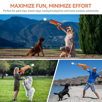ALL FOR PAWS Dog Ball Launcher, Dog Ball Blaster with 3 ETPU Balls, Interactive Thrower for Medium to Large Dogs, Play Fetch Toy for Dogs for Outdoor Exercise