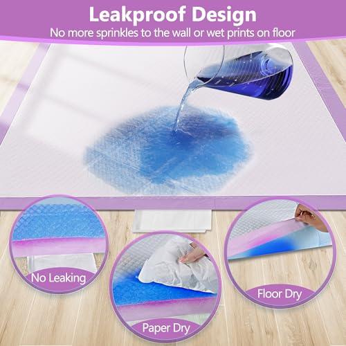 Gimars XL 6-Layer Ultra Absorbent 1200ml 48-Hour Leak-Proof Dog Pee Pads, Quick Dry Extra Large Puppy Pads for Puppy Training, Senior & Incontinent Dogs, Cats, Overnight Use, 30"x36", 30 Count - size: 30"x36" - Purple 30 Counts