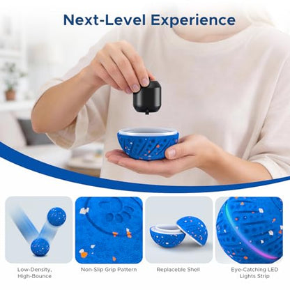 Dog Toys for Small Medium Dog to Keep Them Busy, Smart Interactive Dog Toys, Automatic Moving Bouncy Dog Balls with Lights, Motion Activated Rolling Dog Balls, Mental Stimulation, E-TPU Blue - color: Blue