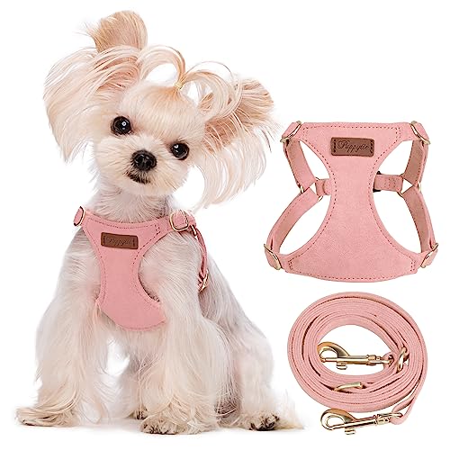 Puppytie No Pull XXS Puppy Harness with Multifunction Dog Leash,Soft Adjustable No Choke Escape Proof Pet Harness Vest,Pink,XXS - color: A-Pink, size: XXS(2.2-6lb）