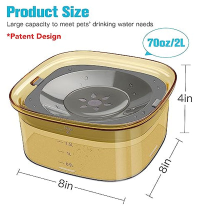 UPSKY 70oz No Spill Dog Bowl - 2L Large Capacity Spill Proof Slow Water Feeder for Messy Drinkers, Cats & Vehicles - color: F-Yellow, size: 2 L